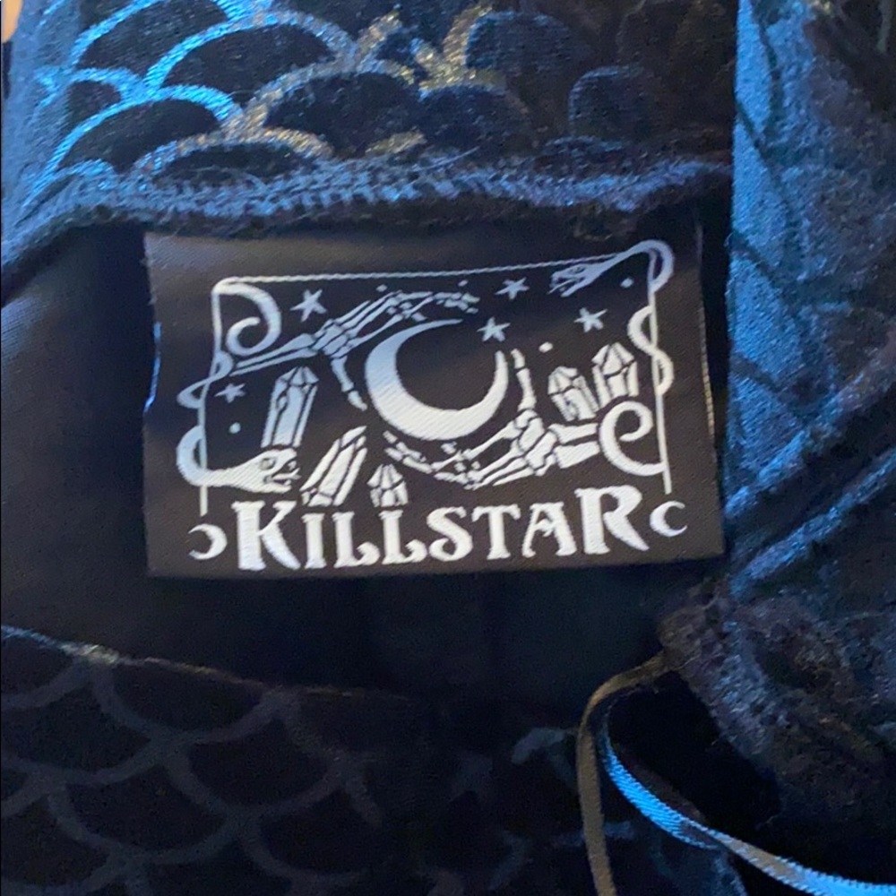 Killstar Shiny black velvet long pencil mermaid